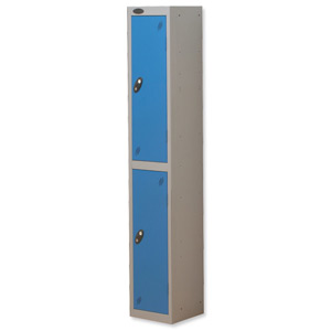 Trexus Plus 2 Door Locker Nest of 1 ACTIVECOAT W305xD305xH1780mm Silver Blue Ref 863197