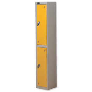 Trexus Plus 2 Door Locker Nest of 1 Extra Depth ACTIVECOAT W305xD460xH1780mm Silver Yellow Ref 863286
