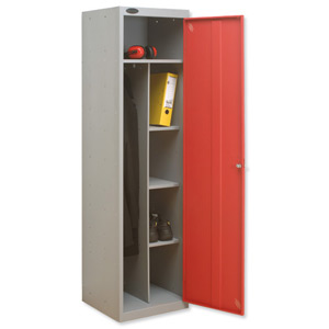 Trexus Uniform Locker W460xD460xH1780 Silver Red