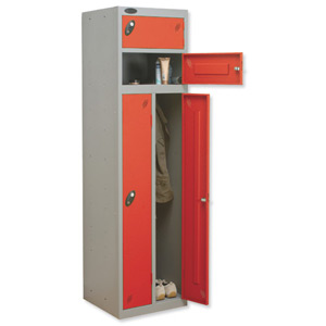 Trexus 2 Person Locker W460xD460xH1780 Silver Red