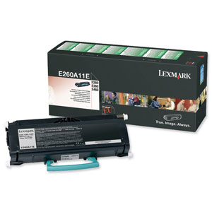 Lexmark Laser Toner Cartridge Page Life 3500pp Black Ref E260A11E