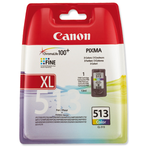 Canon CL-513 Inkjet Cartridge Page Life 349pp Colour Ref 2971B001AA