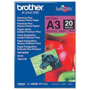 Brother Innobella Glossy Photo Paper A3 BP71GA3 [20 Sheets]