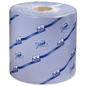Lotus Reflex Wiper Roll 2-Ply 429 Sheets of 200x350mm on 150m Roll Blue Ref E02221C [Pack 6]
