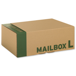 Mailing Carton Easy Assemble L 395x255x140mm Brown [Pack 20]