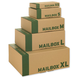 Smartbox Mailbox Mailing Carton Easy Assemble XS Brown 245x150x33mm Ref 141310162 [Pack 20]