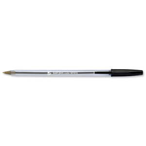 5 Star Clear Ball Pen Medium 1.0mm Tip 0.4mm Line Black [Pack 50]