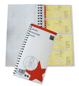 5 Star Telephone Message Book Wirebound Carbonless Sticky 160 Notes 40 Pages 279x152mm