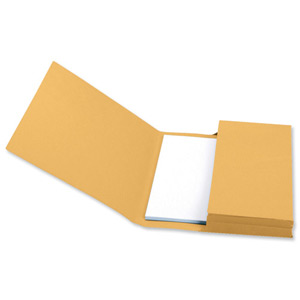 5 Star Document Wallet Full Flap 285gsm Capacity 32mm Foolscap Yellow [Pack 50]