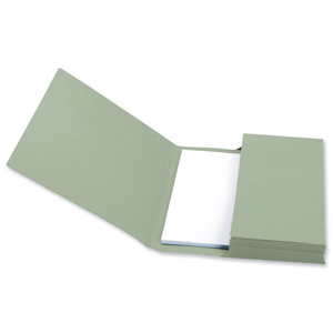 5 Star Document Wallet Full Flap 285gsm Capacity 32mm Foolscap Green [Pack 50]