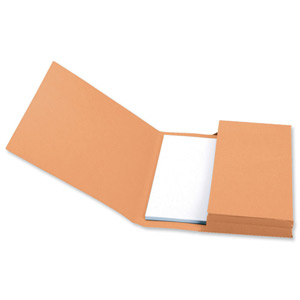 5 Star Document Wallet Full Flap 285gsm Capacity 32mm Foolscap Orange [Pack 50]