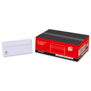 5 Star Envelopes Wallet Peel and Seal 100gsm White DL Ref [Pack 500]