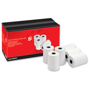5 Star Thermal Printer Rolls 55gsm W57xD55xCore12.7mm 24m [Pack 20]
