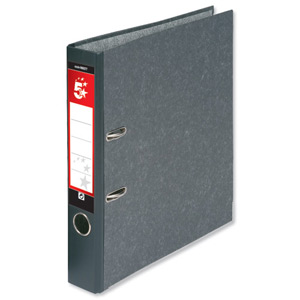 5 Star Mini Lever Arch File 50mm Spine A4 Cloudy Grey [Pack 10]