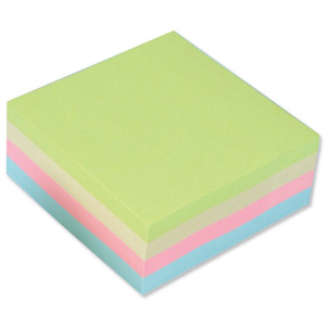 5 Star Re-Move Notes Cube Pad of 320 Sheets 76x76mm Pastel Rainbow