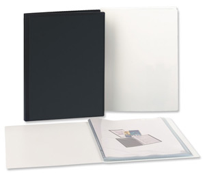 5 Star Display Book Rigid Cover Personalisable Polypropylene 20 Pockets A4 Black