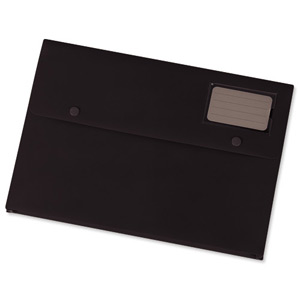 5 Star Document Wallet Polypropylene A4 Black [Pack 3]