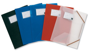 5 Star 3 Flap Elasticated File Polypropylene A4 Red [Pack 5]