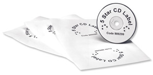 5 Star CD Label Inkjet and Laser Printable 2 per Sheet White [200 Labels]