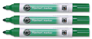 5 Star Flipchart Marker Pen Water-based Line Width 2.0mm Green [Pack 12]