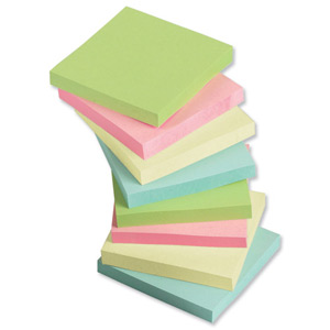 5 Star Re-Move Notes Repositionable Pastel Pad of 100 Sheets 76x76mm Assorted Ref [Pack 12]