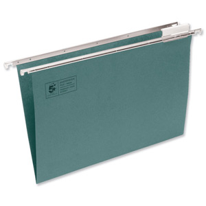 5 Star Suspension File Manilla Heavyweight with Tabs and Inserts A4 Green Ref 100331403 [Pack 50]