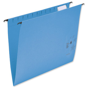 5 Star Suspension Files Manilla Wrapover Bar Tabs and Inserts Foolscap Blue Ref 100331409 [Pack 50]