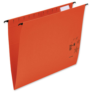 5 Star Suspension Files Manilla Wrapover Bar Tabs and Inserts Foolscap Red Ref 100331410 [Pack 50]
