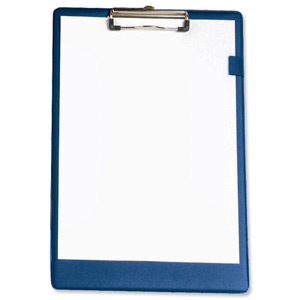 5 Star Standard Clipboard with PVC Cover Foolscap Blue