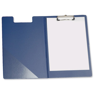 5 Star Fold-over Clipboard with Front Pocket Foolscap Blue