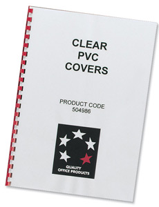 5 Star Comb Binding Covers PVC 200 micron A4 Clear [Pack 100]