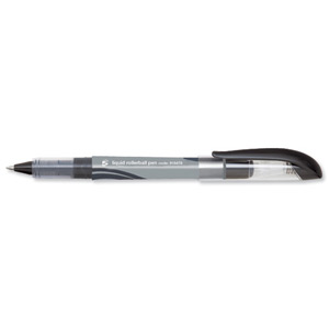 5 Star Rollerball Pen Liquid Fine 0.7mm Tip 0.5mm Line Black [Pack 12]