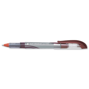 5 Star Rollerball Pen Liquid Fine 0.7mm Tip 0.5mm Line Red [Pack 12]
