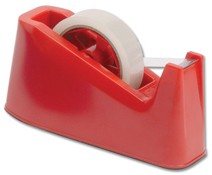5 Star Tape Dispenser Desktop Weighted Non-slip Roll Capacity 25mm Width 66m Length Red