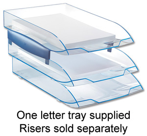 CEP Premier Letter Tray Foolscap W270xD370xH61mm Blue Ice Ref 921646