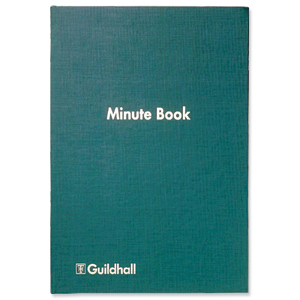 Guildhall Minute Book 160 Numbered Pages with A-Z index W298xH203mm Green Ref 32/MZ Ident: 193H