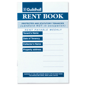 Guildhall Rent Books 136 week entry within 8 pages Protected Tenancies W99xH162mm Blue Ref T41Z [Pack 10]