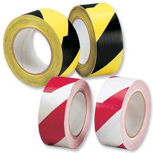 Hazard Tape Soft PVC Internal Use 50mmx33m Black and Yellow