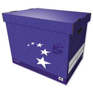 5 Star Superstrong Archive Storage Box Foolscap W307xD403xH320mm Blue [Pack 10]