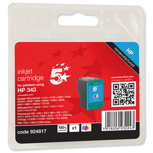 5 Star Compatible Inkjet Cartridge Page Life 260pp Colour [HP No. 343 C8766EE Alternative] Ident: 812B