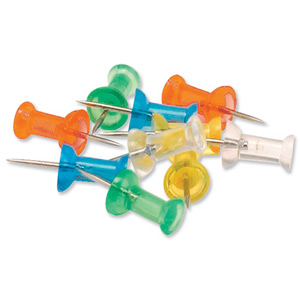 5 Star Push Pins Assorted Translucent [Pack 100]