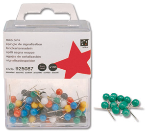 5 Star Map Pins 5mm Head Green [Pack 100]