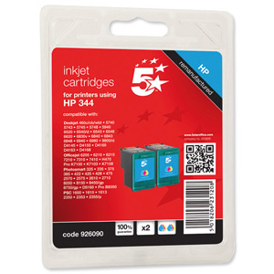 5 Star Compatible Inkjet Cartridge Page Life 900pp Colour [HP No. 344 C9505EE Alternative] [Pack 2] Ident: 812C
