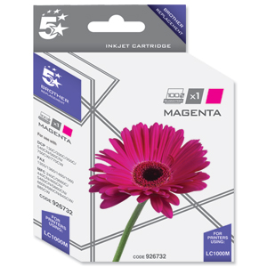 5 Star Compatible Inkjet Cartridge Page Life 400pp Magenta [Brother LC1000M Alternative] Ident: 792A