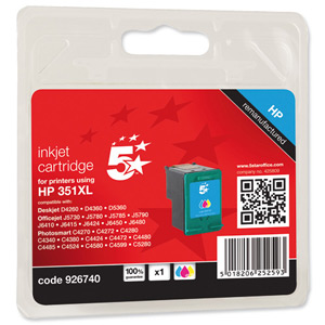 5 Star Compatible Inkjet Cartridge Page Life 580pp Colour [HP No. 351XL CB338EE Alternative]