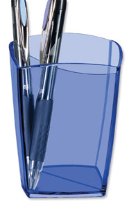 5 Star Pencil Pot W74xD74xH105mm Transparent Blue