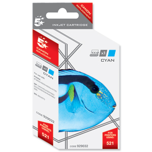 5 Star Compatible Inkjet Cartridge Page Life 470pp Cyan [Canon CLI-521C Alternative]
