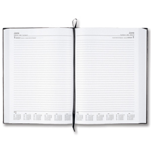 5 Star 2012 Big Diary 2 Full Pages Per Day White Wove Paper 70gsm W210x297mm A4 Black