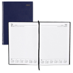 5 Star 2012 Diary Day to Page Saturday and Sunday Separate 70gsm W210x297mm A4 Blue