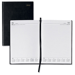 5 Star 2012 Diary Day to Page Saturday and Sunday Separate 70gsm W148xH210mm A5 Black